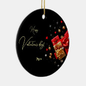 Gelukkige Valentijnsdag Cirkel Keramisch Ornament (Rechts)