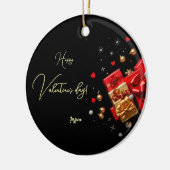 Gelukkige Valentijnsdag Cirkel Keramisch Ornament (Links)