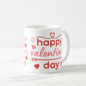 Gelukkige Valentijnsdag citaat met harten 1 Koffiemok (Voorkant rechts)