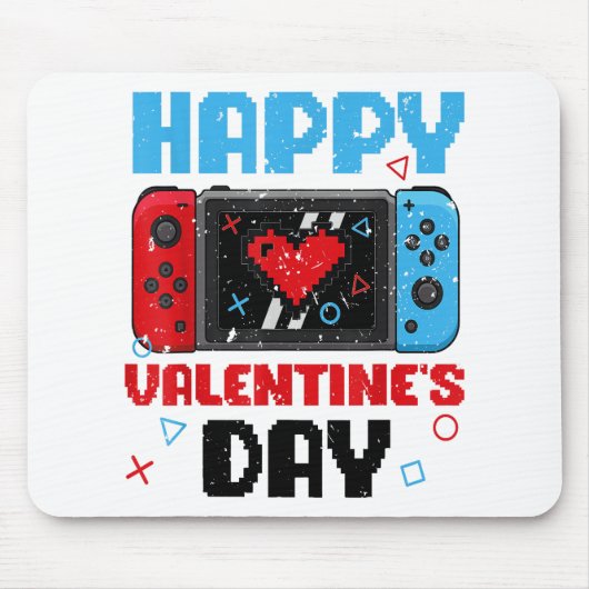 Gelukkige Valentijnsdag Controller Video Game Hart Muismat (Voorkant)