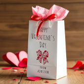Gelukkige Valentijnsdag Coquette Bow Heart Pattern Klein Cadeauzakje