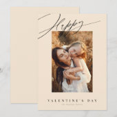 Gelukkige Valentijnsdag crème Valentijn kaart (Voorkant / Achterkant)