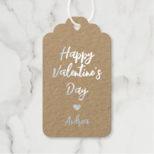 Gelukkige Valentijnsdag Cursieve Hand Lettering Cadeaulabels