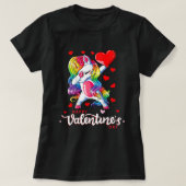 Gelukkige Valentijnsdag Dabbing Eenhoorn Hart Rege T-shirt (Design voorkant)