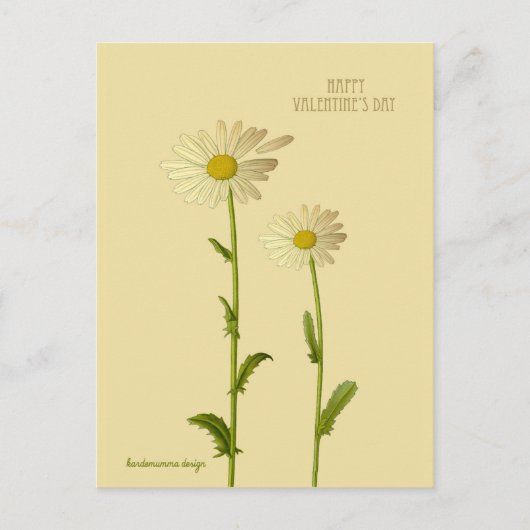 Gelukkige Valentijnsdag - Daisy flower Feestdagenkaart (Voorkant)