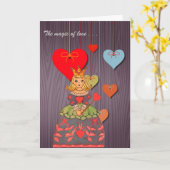 Gelukkige Valentijnsdag De magie van de liefde Kaart (Gele Bloem)