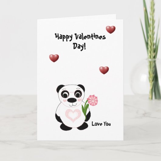 Gelukkige Valentijnsdag - de Panda draagt Feestdagen Kaart (Voorkant)