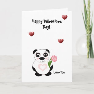Gelukkige Valentijnsdag - de Panda draagt Feestdagen Kaart