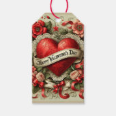 Gelukkige Valentijnsdag decoratieve illustratie Cadeaulabel (Voorkant)