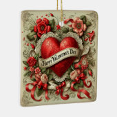 Gelukkige Valentijnsdag decoratieve illustratie Keramisch Ornament (Rechts)