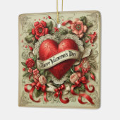 Gelukkige Valentijnsdag decoratieve illustratie Keramisch Ornament (Links)