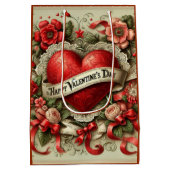 Gelukkige Valentijnsdag decoratieve illustratie Medium Cadeauzakje (Achterkant)