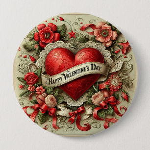 Gelukkige Valentijnsdag decoratieve illustratie Ronde Button 4,0 Cm
