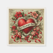 Gelukkige Valentijnsdag decoratieve illustratie Servet (Voorkant)