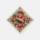 Gelukkige Valentijnsdag decoratieve illustratie Servet (Hoek)