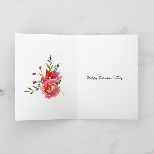 Gelukkige Valentijnsdag die BloemenKaart 2 Kaart (Binnen)