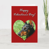 Gelukkige Valentijnsdag Doberman Pinscher kaart (Voorkant)