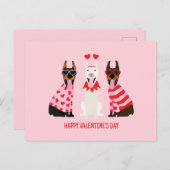 Gelukkige Valentijnsdag Dobermann Honden Briefkaart (Voorkant / Achterkant)
