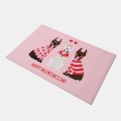 Gelukkige Valentijnsdag Dobermann Honden Deurmat (Schuin)