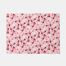 Gelukkige Valentijnsdag Dobermann Honden Deurmat