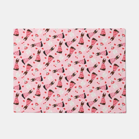 Gelukkige Valentijnsdag Dobermann Honden Deurmat (Voorkant)