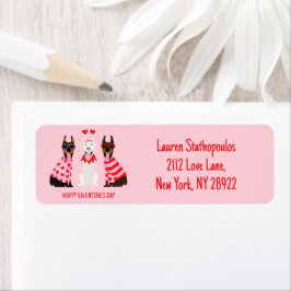 Gelukkige Valentijnsdag Dobermann Honden Etiket