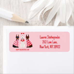 Gelukkige Valentijnsdag Dobermann Honden Etiket