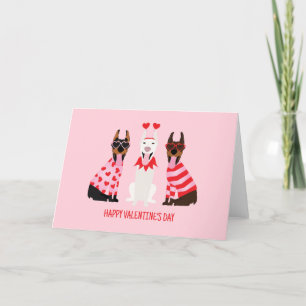 Gelukkige Valentijnsdag Dobermann Honden Feestdagen Kaart