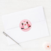 Gelukkige Valentijnsdag Dobermann Honden Ronde Sticker (Envelop)