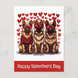 Gelukkige Valentijnsdag Duitse herdershonden Briefkaart