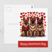 Gelukkige Valentijnsdag Duitse herdershonden Briefkaart (Voorkant / Achterkant)