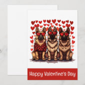 Gelukkige Valentijnsdag Duitse herdershonden Feestdagenkaart (Voorkant / Achterkant)