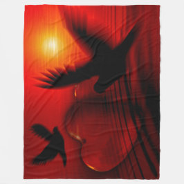 GELUKKIGE VALENTIJNSDAG, DUIVEN EN HART FLEECE DEKEN