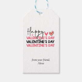 Gelukkige Valentijnsdag, Eenvoudig cadeau label, L Cadeaulabel