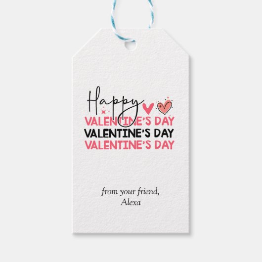 Gelukkige Valentijnsdag, Eenvoudig cadeau label, L Cadeaulabel (Voorkant)