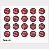 Gelukkige Valentijnsdag elegant script Rode harten Ronde Sticker (Vel)
