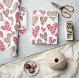 Gelukkige valentijnsdag elegante kleurrijke harten cadeaupapier