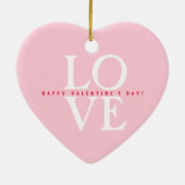 Gelukkige Valentijnsdag Elegante liefde Romantisch Keramisch Ornament (Achterkant)