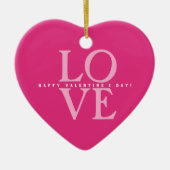 Gelukkige Valentijnsdag Elegante liefde Romantisch Keramisch Ornament (Voorkant)