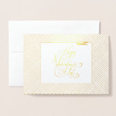 Gelukkige Valentijnsdag Elegante Luxe Goud Folie Kaarten (Voorkant met envelop)
