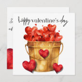Gelukkige Valentijnsdag Emmer van harten en liefde Feestdagenkaart (Voorkant / Achterkant)