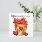 Gelukkige Valentijnsdag Emmer van harten en liefde Feestdagenkaart (Staand voorkant)
