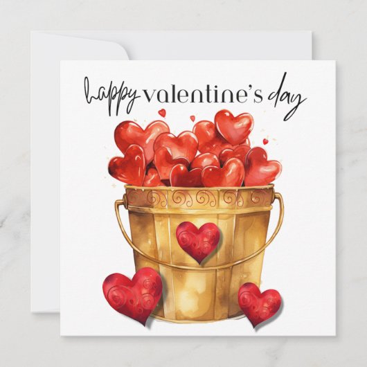 Gelukkige Valentijnsdag Emmer van harten en liefde Feestdagenkaart (Voorkant)