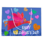 Gelukkige Valentijnsdag Engel en harten Groot Cadeauzakje (Achterkant)