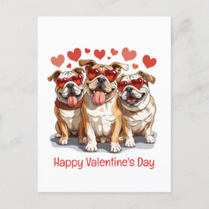 Gelukkige Valentijnsdag Engelse Bulldog Briefkaart