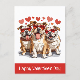 Gelukkige Valentijnsdag Engelse Bulldog Briefkaart