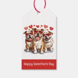 Gelukkige Valentijnsdag Engelse Bulldog Cadeaulabel