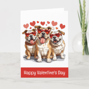 Gelukkige Valentijnsdag Engelse Bulldog Feestdagen Kaart