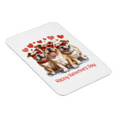Gelukkige Valentijnsdag Engelse Bulldog Magneet (Rechterzijde)