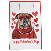 Gelukkige Valentijnsdag Engelse Bulldog Medium Cadeauzakje (Achterkant)